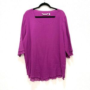 Soft Surroundings Rich Purple layered flowy Blouse 1X